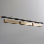 Colt Triple Linear Pendant - Textured Black / Brushed Brass
