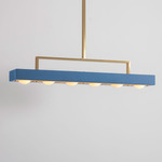 Kernel Linear Pendant - Brass / Blue