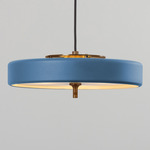 Revolve Pendant - Antique Brass / Blue