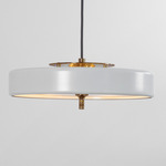 Revolve Pendant - Antique Brass / White
