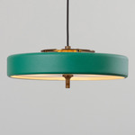 Revolve Pendant - Antique Brass / Green