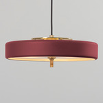 Revolve Pendant - Brushed Brass / Oxblood