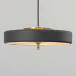 Revolve Pendant - Brushed Brass / Black