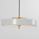 Revolve Pendant - Brushed Brass / White