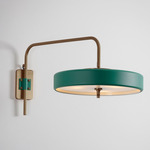Revolve Wall Sconce - Antique Brass / Green