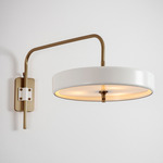 Revolve Wall Sconce - Antique Brass / White