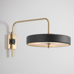 Revolve Wall Sconce - Brushed Brass / Textured Black