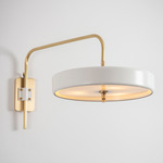 Revolve Wall Sconce - Brushed Brass / White