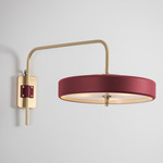 Revolve Wall Sconce - Brushed Brass / Oxblood