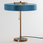 Revolve Table Lamp - Antique Brass / Blue