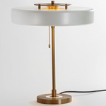 Revolve Table Lamp - Antique Brass / White