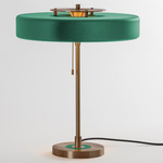 Revolve Table Lamp - Antique Brass / Green