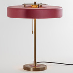 Revolve Table Lamp - Antique Brass / Oxblood
