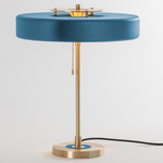 Revolve Table Lamp - Brushed Brass / Blue