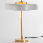 Revolve Table Lamp - Brushed Brass / White