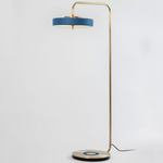 Revolve Floor Lamp - Brushed Brass / Blue