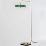 Revolve Floor Lamp - Brushed Brass / Green