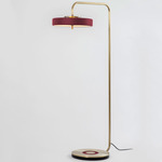 Revolve Floor Lamp - Brushed Brass / Oxblood
