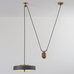 Revolve Rise and Fall Pendant - Antique Brass / Black