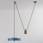 Revolve Rise and Fall Pendant - Antique Brass / Blue