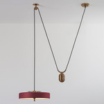 Revolve Rise and Fall Pendant - Antique Brass / Oxblood