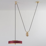 Revolve Rise and Fall Pendant - Brushed Brass / Oxblood