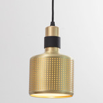 Riddle Pendant - Brushed Brass / Black