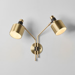 Riddle Double Wall Sconce - Brushed Brass / Black
