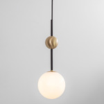 Rift Pendant - Brushed Brass / Opal