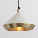 Shear Pendant - Brushed Brass / White