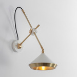 Shear Wall Sconce - Brushed Brass / White