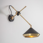 Shear Wall Sconce - Brushed Brass / Black