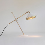 Shear Table Lamp - Brushed Brass / White