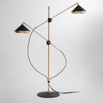 Shear Floor Lamp - Brushed Brass / Black