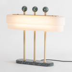 Spate Table Lamp - Green Marble / Opal