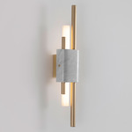 Tanto Wall Sconce - White Marble / Brushed Brass
