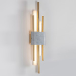 Tanto Double Wall Sconce - White Marble / Brushed Brass