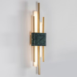 Tanto Double Wall Sconce - Green Marble / Brushed Brass