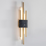 Tanto Double Wall Sconce - Black Marble / Brushed Brass