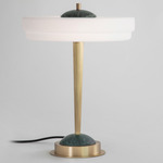 Trave Table Lamp - Green Marble / Opal