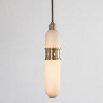 Occulo Pendant - Brushed Brass / Opal