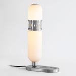 Occulo Side Table Lamp - Satin Nickel / Opal