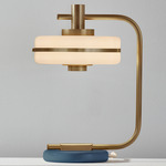 Masina Table Lamp - Antique Brass / Textured Blue