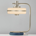 Masina Table Lamp - Satin Nickel / Textured Blue