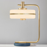 Masina Table Lamp - Brushed Brass / Textured Blue