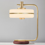Masina Table Lamp - Brushed Brass / Oxblood