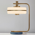 Masina Table Lamp - Antique Brass / Textured Blue