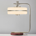 Masina Table Lamp - Satin Nickel / Oxblood