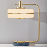 Masina Table Lamp - Brushed Brass / Textured Blue