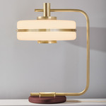 Masina Table Lamp - Brushed Brass / Oxblood